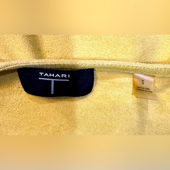 Tahari Long open front fashionable Cardigan - mustard color Size Small - Picture 8 of 8